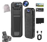 Gienslru Boundbreed Camera, Wearable Body Cam with Night-Vision & 180 Rotation Lens, HD 1080p Rechargeable Mini Body Camera, with Memory Card, for Sport, Travel, Cycling (Direct,32G)