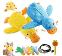 Gienslru Calming Duck Toy for Dogs, Crinkle Duck Plush, Calming Ducks for Dogs, Yellow Ducks Dog Toy, Soft Stuffed Plush Mellow Calmings Pillow Suitable Puppies and Small & Medium Dog (A,2L)