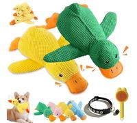 Gienslru Calming Duck Toy for Dogs, Crinkle Duck Plush, Calming Ducks for Dogs, Yellow Ducks Dog Toy, Soft Stuffed Plush Mellow Calmings Pillow Suitable Puppies and Small & Medium Dog (B,2S)