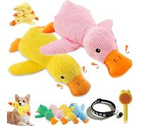 Gienslru Calming Duck Toy for Dogs, Crinkle Duck Plush, Calming Ducks for Dogs, Yellow Ducks Dog Toy, Soft Stuffed Plush Mellow Calmings Pillow Suitable Puppies and Small & Medium Dog (C,2L)
