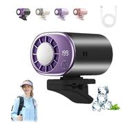 Gienslru Car Clip on Air Conditioner Fan with LED Display - Portable USB Rechargeable Personal Cooling Fans, 360° Rotation & 199 Speeds Adjustable, for Car Seat, Backseat, Office, Truck, Tent (Black)