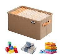 Gienslru Cation Multi-Functional Folding Wardrobe, 3-Sizes Large Wardrobe Clothes Storage Organiser, Foldable Drawer Storage Boxes with Handles for Various Bedding/Toys (A*Steel Ring - XL)