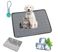 Gienslru Cooling Mat Dog, Non-Slip and Durable Dog Cooling Mat Pad, Washable Soft Kennel Pads, Foldable Cooling Mat, Dogs, Cats for Summer (Gray, XXL)