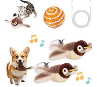 Gienslru Flybird Chat, Flying Bird Cat Toy, Jouet pour Chat Oiseau Qui Vole, Jouet Interactif pour Ch-at avec Ailes Battantes, Jouet en Peluche Simulant Le Gazouillis (2 Type A)