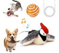 Gienslru Flybird Chat, Oiseau Volant pour Chat, Jouet pour Chat Oiseau Qui Vole, Jouet Interactif pour Ch-at avec Ailes Battantes, Jouet en Peluche Simulant Le Gazouillis (Type D)