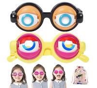 Gienslru Funny Novelty Glasses with Blinking Eyes, Blinking Winking Glasses, Big Eye Wacky Party Glass and Selfie Props, Funny Glass for Adults, for Halloween Pranks and Quirky Toy (D)