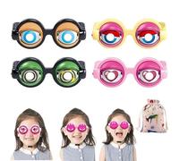 Gienslru Funny Novelty Glasses with Blinking Eyes, Blinking Winking Glasses, Big Eye Wacky Party Glass and Selfie Props, Funny Glass for Adults, for Halloween Pranks and Quirky Toy (Mix)
