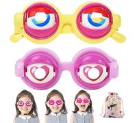 Gienslru Funny Novelty Glasses with Blinking Eyes, Blinking Winking Glasses, Big Eye Wacky Party Glass and Selfie Props, Funny Glass for Adults, for Halloween Pranks and Quirky Toy (F)