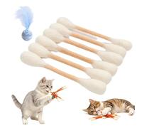 Gienslru Giant Q Tip Cat Toy with Premium Catnip, Durable Cotton Swabs Cat Chew Sticks for Teething & Dental Care, Interactive Kicker Toys for Indoor Cat Boredom Relief & Exercise (G)