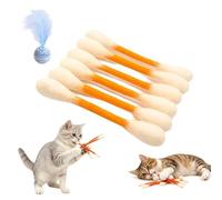 Gienslru Giant Q Tip Cat Toy with Premium Catnip, Durable Cotton Swabs Cat Chew Sticks for Teething & Dental Care, Interactive Kicker Toys for Indoor Cat Boredom Relief & Exercise (F)
