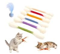 Gienslru Giant Q Tip Cat Toy with Premium Catnip, Durable Cotton Swabs Cat Chew Sticks for Teething & Dental Care, Interactive Kicker Toys for Indoor Cat Boredom Relief & Exercise (A)