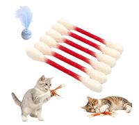 Gienslru Giant Q Tip Cat Toy with Premium Catnip, Durable Cotton Swabs Cat Chew Sticks for Teething & Dental Care, Interactive Kicker Toys for Indoor Cat Boredom Relief & Exercise (D)