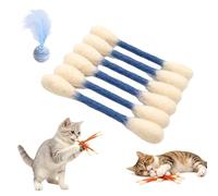 Gienslru Giant Q Tip Cat Toy with Premium Catnip, Durable Cotton Swabs Cat Chew Sticks for Teething & Dental Care, Interactive Kicker Toys for Indoor Cat Boredom Relief & Exercise (C)