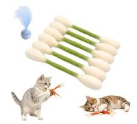 Gienslru Giant Q Tip Cat Toy with Premium Catnip, Durable Cotton Swabs Cat Chew Sticks for Teething & Dental Care, Interactive Kicker Toys for Indoor Cat Boredom Relief & Exercise (B)