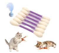 Gienslru Giant Q Tip Cat Toy with Premium Catnip, Durable Cotton Swabs Cat Chew Sticks for Teething & Dental Care, Interactive Kicker Toys for Indoor Cat Boredom Relief & Exercise (E)