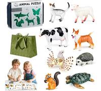 Gienslru Insect & Animal Slot-Assembly Toys, Kids' Insect & Animal Slot Assembly Toys with 8Pcs Lifelike Insects/Animals Models, Realistic DIY 3D Plastic Bug Figures Set, Educational for Kids 3-8 (B)