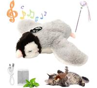 Gienslru Interactive Chirping Bird Cat Toy, Bird Cat Toy, Simulated Chirping Birds Cats Toys Wings, USB Rechargeable Motion Pet Entertainment Gadget, Plush Cats Toys for Pet (C)