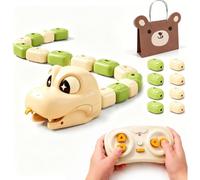Gienslru Jeu de serpent télécommandé, jeu de serpents et échelles rechargeables pour enfants, 2 joueurs, serpents magnétiques et échelles, jeux de société Sna-ke Frenzy avec lumières et sons, sans