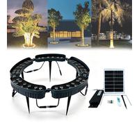 Gienslru LED Ring Tree Light, LED Surrounding Colored Landscape Lighting Tree Spotlight, IP65 Waterproof Trees Up Lights with Ground Stake, Landscape Spotlights for Yard Garden Pathway (Blue,5lights)