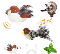 Gienslru Oiseau Volant pour Chat, Flappy Bird Chat, Oiseau pour Chat, Flapping Bird, Jouet Chat Oiseau Qui Bouge, Activé Au Toucher USB Rechargeable, Oiseau pour Chat Qui Bat des Ailes (2*d)