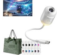 Gienslru Projecteur Galaxy Night Light, Plug-and-Play HDStar Projector, Projecteur ciel étoilé rotatif à 360°, HD Smart Dynamic 5D Holographique Night Light Projecteur pour voiture, chambre à coucher