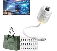 Gienslru Projecteur Galaxy Night Light, Plug-and-Play HDStar Projector, Projecteur ciel étoilé rotatif à 360°, HD Smart Dynamic 5D, projecteur de veilleuse holographique pour voiture, chambre à