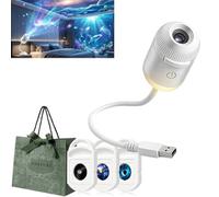 Gienslru Projecteur Galaxy Night Light, Plug-and-Play HDStar Projector, Projecteur ciel étoilé rotatif à 360°, HD Smart Dynamic 5D Holographique Night Light Projecteur pour voiture, chambre à coucher