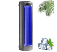 Gienslru Rafraichisseur D'air, Rechargeable, Portable Desktop Tower Fan with 3 Speed Settings and Silent Operation for Kitchen, Bedroom, Outdoor Picnic (Gray)