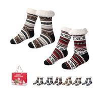 Gienslru Snowflake Ultra-Thick Slipper Home Socks, Snowflake Ultra-Thick Cashmere Slipper Home Socks (B*2, Adulte, Femme, Taille unique, Alpha/lettres, Système Taille Chaussures EU, Moyen)