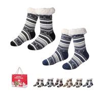 Gienslru Snowflake Ultra-Thick Slipper Home Socks, Snowflake Ultra-Thick Cashmere Slipper Home Socks (C*2, Adulte, Femme, Taille unique, Alpha/lettres, Système Taille Chaussures EU, Moyen)