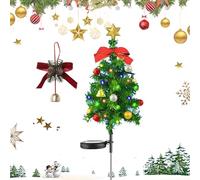 Gienslru Solar Christmas Tree Lights Holiday Decorations, Solar Christmas Tree Stake Light, Waterproof Festive LED Garden Stake Light, with 20 LED Lights, for Yard Porch Pathway lawns (B,1PC)
