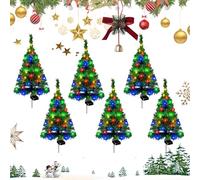Gienslru Solar Christmas Tree Lights Holiday Decorations, Solar Christmas Tree Stake Light, Waterproof Festive LED Garden Stake Light, with 20 LED Lights, for Yard Porch Pathway lawns (A,6PCS)