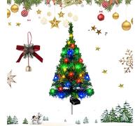 Gienslru Solar Christmas Tree Lights Holiday Decorations, Solar Christmas Tree Stake Light, Waterproof Festive LED Garden Stake Light, with 20 LED Lights, for Yard Porch Pathway lawns (A,1PC)