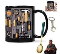 Gienslru The Ultimate Mechanic's Toolbox Mug, 11oz Mechanic Tool Design Tea Drinkware, 11oz Ceramic Mechanic Toolbox Coffee Cup, Funny Tool Box Tea Mug for Men Dad Home Office (1pc)