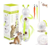 Gienslru Whirlie Happy Luna Jouet pour chat en plastique ABS à mouvement intelligent avec motif de vers, pour les garder occupés, heureux et en mouvement, montage mural et fenêtre en plastique ABS (1