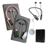 Gienslru Wireless Sound Card Live Streaming Earphones, Wireless Sound Card Live Broadcasting and Audio Editing Earphones, Waterproof Sound Card Live Tuning Headphones with Display (2PCS-C)