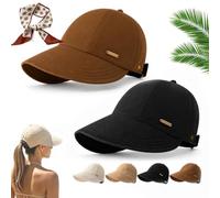 Gienslru Women's Wide Brim Sun Visor Hat, UPF 50+ Adjustable Foldable (D-1)