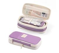Gienxias Trousse Scolaire, Crayons Grande Capacité Multifonction, Sac à Crayons école, Rousse à Crayons, Papeterie Organisateur pour Stylos Maquillage collégiens Fille Garçon Adulte (Violet)
