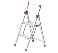 GIERRE Mini SLIMSTEP Tabouret Pliant en Aluminium, 2 marches, Plate-Forme 30,5 cm, Parapet 40 cm, Profondeur fermée 5 cm