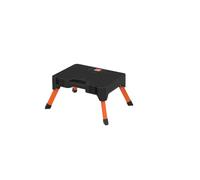 GIERRE Tool Step, Tabouret Porte-Documents avec Plateau de Soutien moleté, Pieds en Acier, 13 cm Hauteur, Noir et Orange