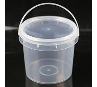 Gierzijia Boîte de rangement ronde transparente avec couvercle et poignée, idéal pour les fêtes, la décoration et les projets de bricolage (capacité : 2 l)