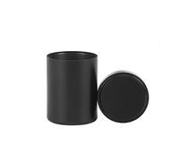 Gierzijia Boîtes à thé rondes en alliage d'aluminium de titane coloré - Mini bocal hermétique portable pour café, thé, bonbons, thé - Boîte de rangement en vrac (noir, 60 ml)