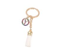 Gierzijia Porte-clés en alliage avec strass colorés de l'alphabet de A à Z pour femme, porte-clés en forme de lettre initiale, accessoires de sac, Y, taille unique