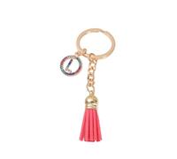 Gierzijia Porte-clés en alliage avec strass colorés de l'alphabet de A à Z pour femme, porte-clés en forme de lettre initiale, accessoires de sac, l, taille unique