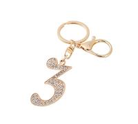 Gierzijia Porte-clés en alliage avec strass pour femme - Numéro de 0 à 9 - Accessoires de sac, 3, taille unique