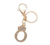 Gierzijia Porte-clés en alliage de strass de l'alphabet de A à Z avec couronne, porte-clés en forme de lettre initiale pour cadeaux, sac à main, sac à main, o, taille unique
