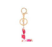 Gierzijia Porte-clés en résine avec lettre initiale de l'alphabet de A à Z transparente pour femme, accessoire de sac, L, taille unique
