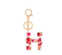 Gierzijia Porte-clés en résine avec lettre initiale de l'alphabet de A à Z transparente pour femme, accessoire de sac, H, taille unique