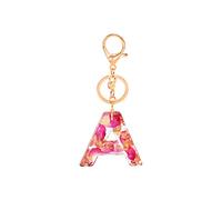 Gierzijia Porte-clés en résine avec lettre initiale de l'alphabet de A à Z transparente pour femme, accessoire de sac, A, taille unique