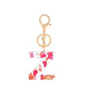 Gierzijia Porte-clés en résine avec lettre initiale de l'alphabet de A à Z transparente pour femme, accessoire de sac, Z, taille unique